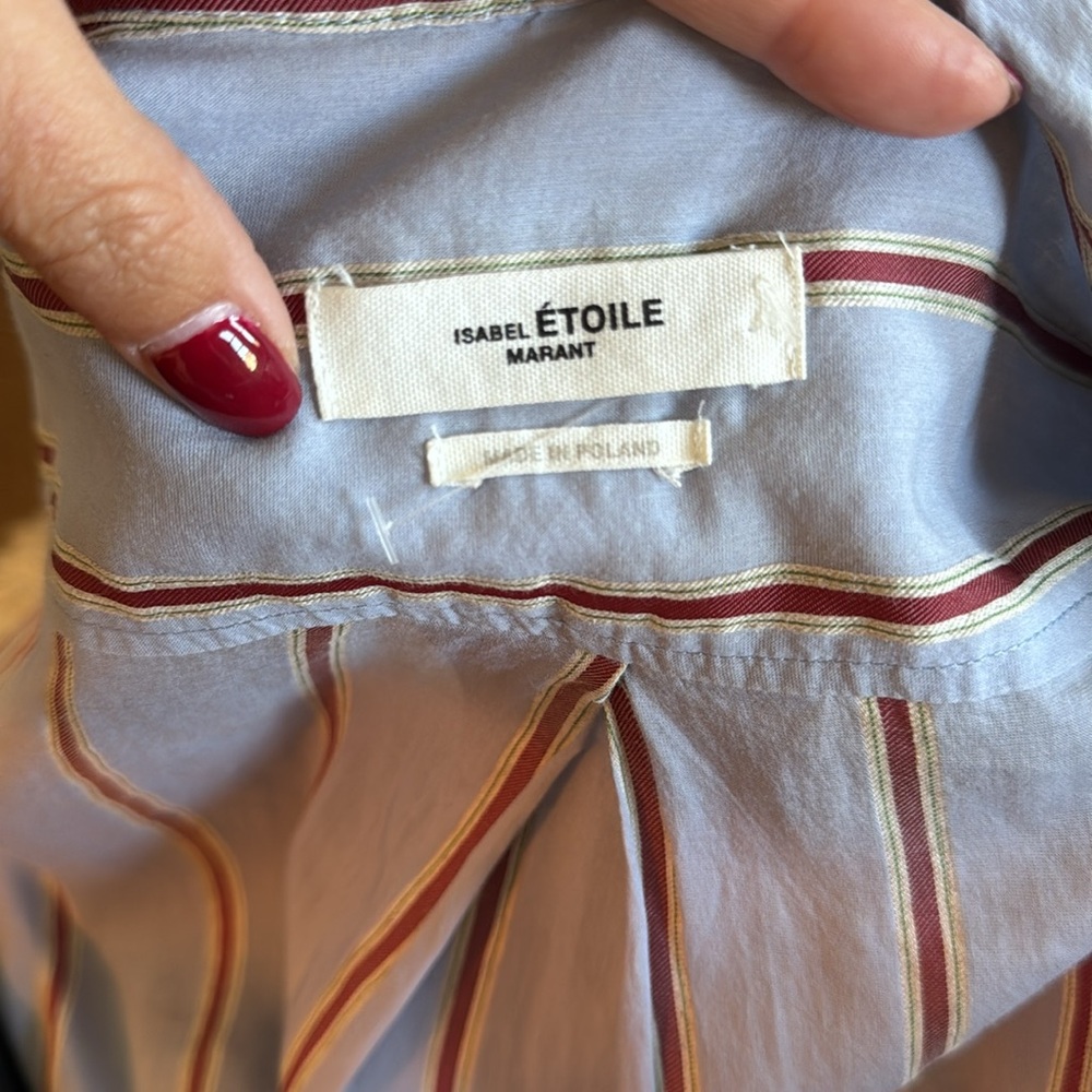 Isabel Marant Etoile Yucca Button Down Shirt / Dress Blue - Size 8/38 - Picture 5 of 8